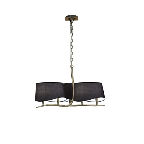 Luminaire Center Suspension Ninette Laiton antique, noir