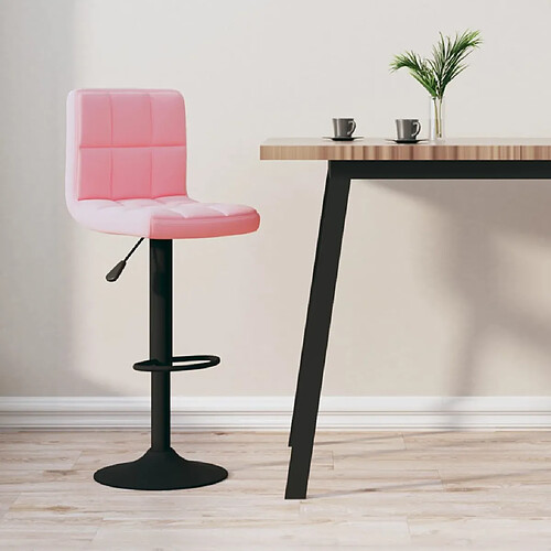 vidaXL Tabouret de bar Rose Velours