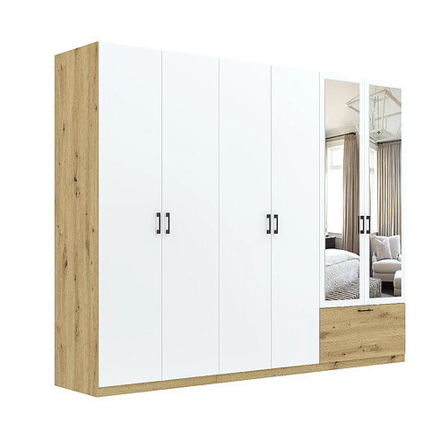 Abiks Meble Armoire Ivo 6D1S L avec portes battantes