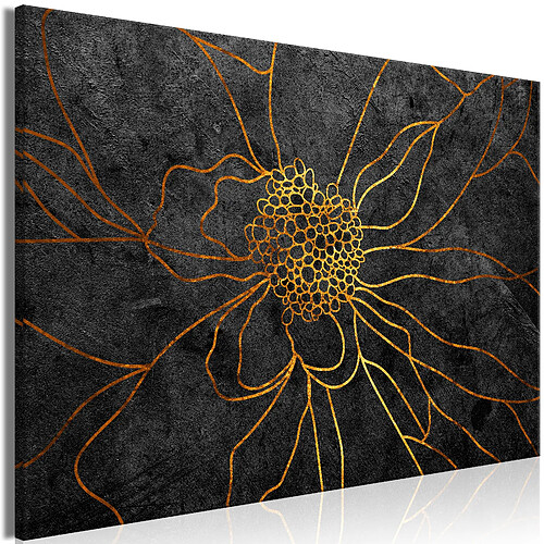 Artgeist Tableau - Flower in Gold (1 Part) Wide [30x20]