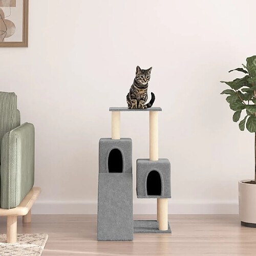 vidaXL Arbre à chat avec griffoirs en sisal Gris clair 82 cm