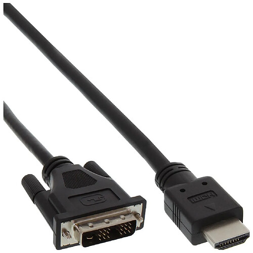 HDMI-Câble adaptateur DVI, InLine®, prise HDMI sur DVI 18+1 prise, 0,3m