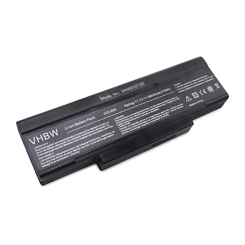 vhbw Batterie compatible avec Asus Z84JP, Z84JV, Z94, Z9400, Z9400RP, Z94L, Z94RP, Z96, Z96AR, Z96F ordinateur portable (6600mAh, 11,1V, Li-ion)