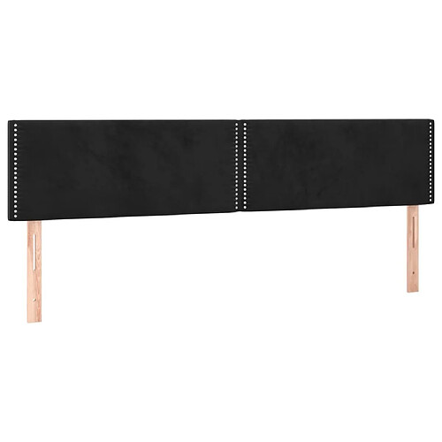 Maison Chic Lot de 2 Têtes de lit design pour chambre - Décoration de lit Noir 100x5x78/88 cm Velours -MN14672