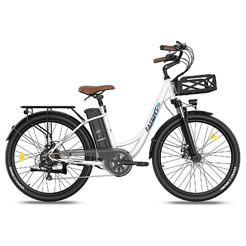 Vélo électrique FAFREES F26 Lasting - Moteur 250W Batterie 36V20.3Ah Assisted Autonomie 160KM Frein à Disque Mécanique - Blanc