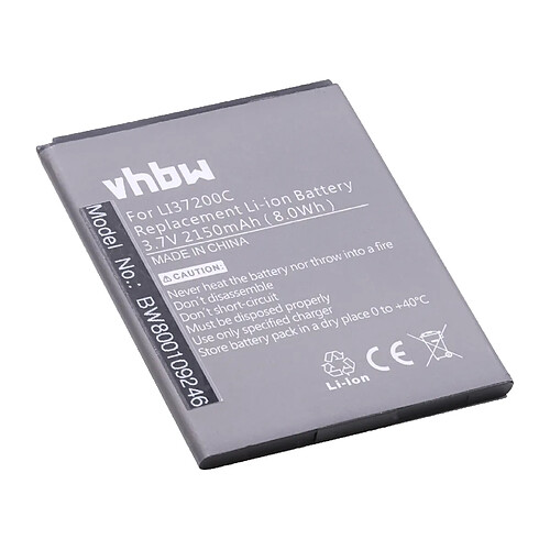 vhbw Li-Ion Batterie 2150mAh (3.7V) pour téléphone portable, smartphone Hisense HS-U966, HS-U970, HS-U971, HS-U971AE, T970, U966, U970 comme LI37200C.