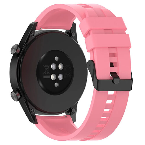 Bracelet en silicone 20mm, réglable, boucle d'acier noir/rose pour votre Huawei Watch GT Runner/Watch GT3 42mm