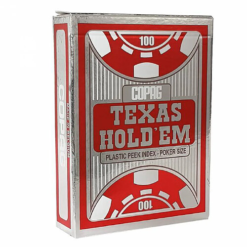 Copag ""TEXAS HOLD'EM SILVER"" - jeu de 55 cartes 100% plastique - format poker - 4 index standards - 2 index jumbo