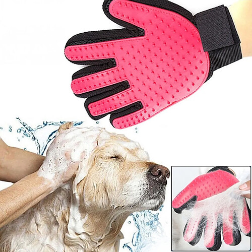 Wewoo Gant de pinceau désinfection à main à cinq doigts pour animaux compagnie Massage doux et efficace Toilettage (Rose)