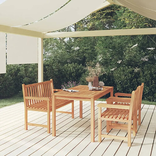 Salle à dîner de jardin 4 pcs,Table et chaise à manger Bois de teck massif -MN25238