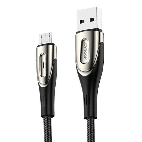 Wewoo Câble USB S-M411 Série Sharp 3A avec interface Micro USB de charge + câble de transmission de données tressé en nylon témoin forme de gouttelongueur de câble 1,2 m Noir