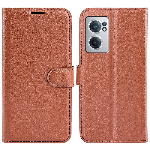 Etui en PU texture litchi avec support, marron pour votre OnePlus Nord CE 2 5G