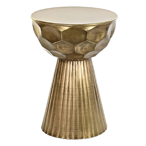 Pegane Table d'appoint ronde en métal coloris doré - diamètre 39 x hauteur 54 cm