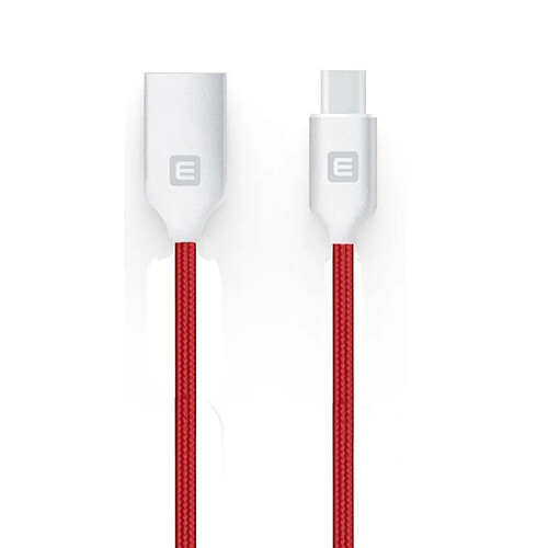 Evelatus TPC06 Connecteur en alliage de zinc tressé en nylon USB vers USB-C Câble de chargeur de données et PD 20 W 1 m Rouge