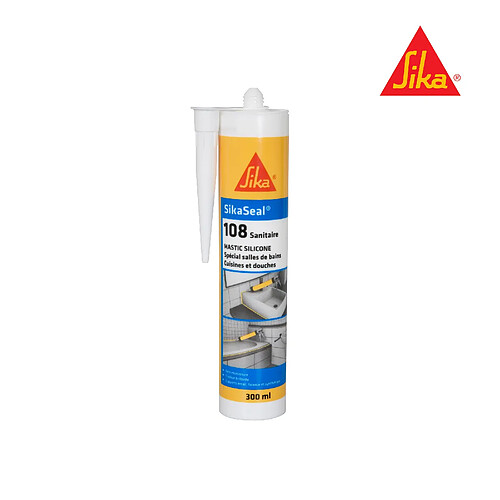 Mastic silicone anti-moisissure SIKA Sikaseal 108 Sanitaire - Blanc - 300ml