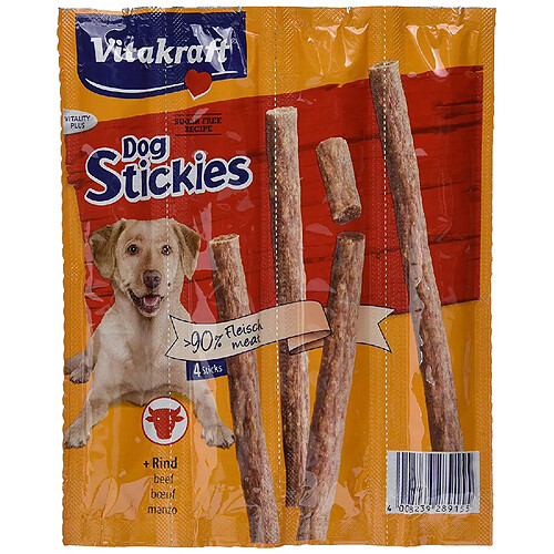 Vitakraft P/4 Stickies Snack B?uf pour Chien 44 g - Lot de 6