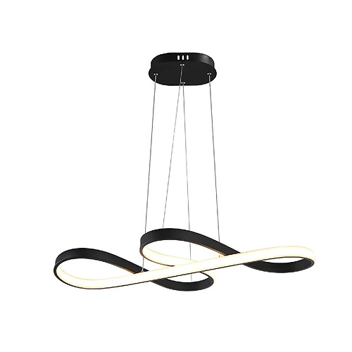 NETTLIFE Suspension LED Silicone Noir Diam.75cm Dimmable avec Télécommande Design Moderne pour Salle à Manger Étude Salon Cuisine Bureau 47W