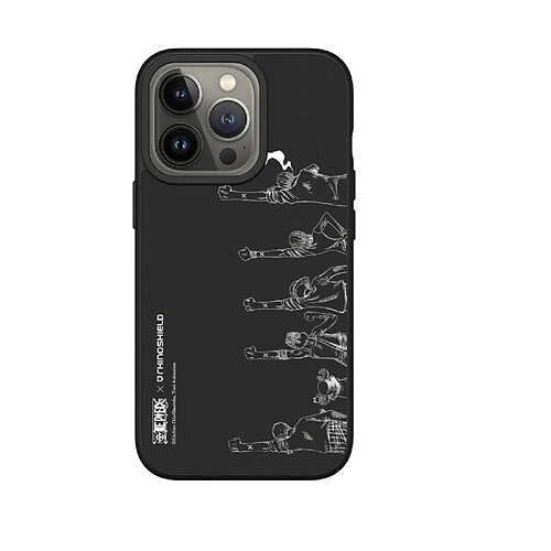 RhinoShield Coque Compatible avec [iPhone 13 Pro] SolidSuit - Coque Fine Licence Officielle One Piece avec Technologie Absorption des Chocs - Noir - X Mark of Friendship