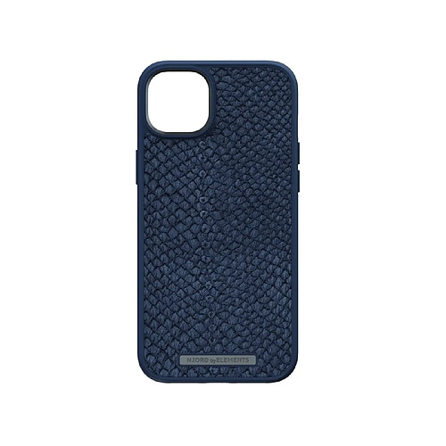 NJORD Coque pour iPhone 14 Plus MagSafe en Cuir de Saumon Bleu