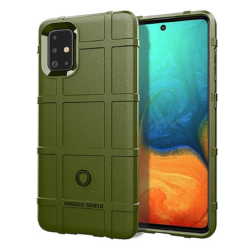 Wewoo Coque Souple Pour Galaxy A71 en TPU antichoc à couverture totale Vert armée