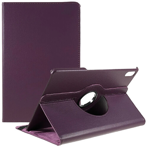 Etui en PU fermeture élastique avec support rotatif à 360° violet pour votre Lenovo Tab P12 Pro