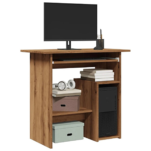 vidaXL Bureau chêne artisanal 80x45x74 cm bois d'ingénierie