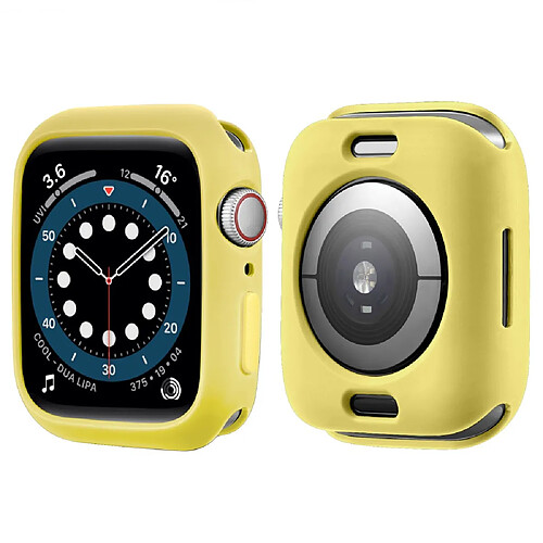 Coque en TPU couleur bonbon avec bouton fermé, jaune/jaune pour votre Apple Watch Series 7 45mm