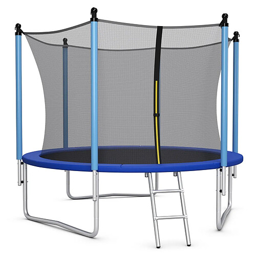 Helloshop26 Trampoline extérieur diamètre 305cm echelle filet de sécurité tapis de saut tuyau galvanisé antirouille pour enfants charge 100 kg 20_0009615