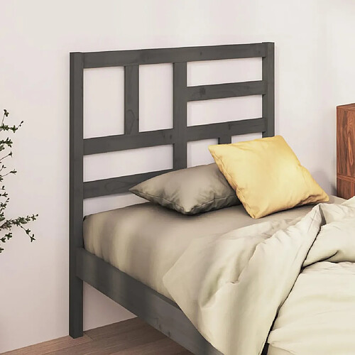 vidaXL Tête de lit Gris 96x4x104 cm Bois massif de pin