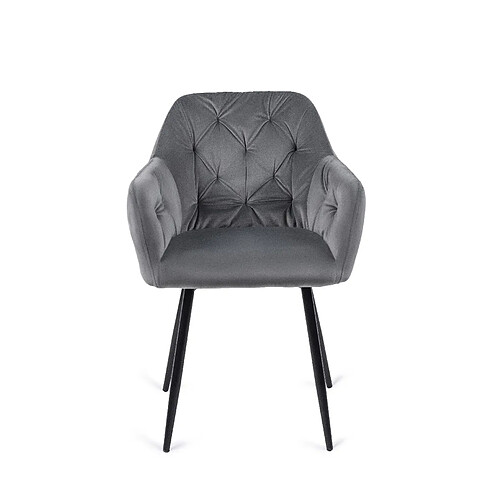 VIVALDI Chaise VIKI Gris Velours