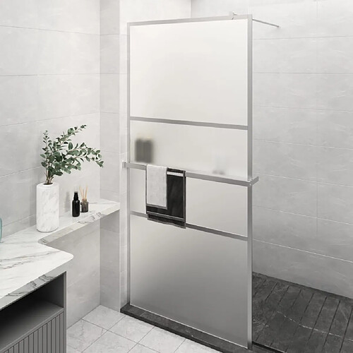 vidaXL Paroi de douche et étagère Chrome 80x195 cm Verre ESG&Aluminium