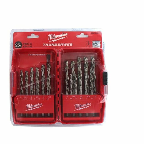 Coffret de 25 forets métaux MILWAUKEE HSS-G THUNDERWEB 4932352376