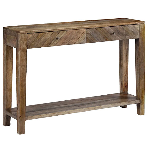 vidaXL Table console Bois de manguier massif 118 x 30 x 80 cm