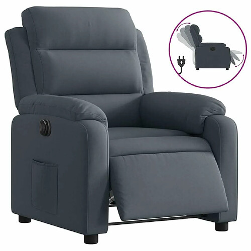 Maison Chic Fauteuil Relax pour salon, Fauteuil inclinable électrique Gris foncé Velours -GKD71869