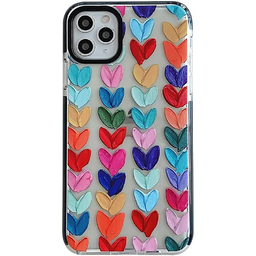 pour Apple iPhone 11 Pro Max Basic Cases Color Mix Drawing Loving Heart Clear Case Mobile Phone Shockproof Sides Protect Cover pour iPhone 11ProMax