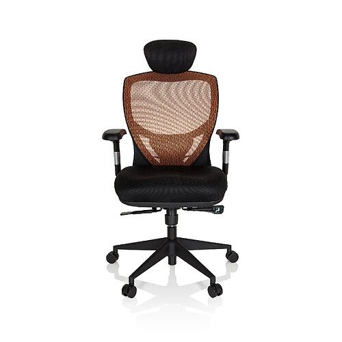 Hjh Office Siège de bureau / Fauteuil de direction VENUS BASE, assise tissu / dossier maille orange / noir hjh