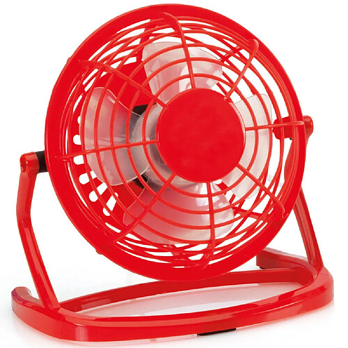 (Rouge) Mini Ventilateur de Bureau Alimenté par USB Petit Ventilateur de Table Portable