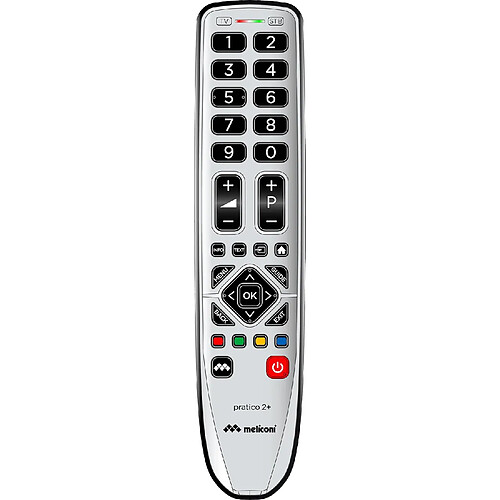 SANAG Telecommande Universelle Pratico 2+ Pour 1 Tv Et 1 Decodeur Tnt Ou Sat-100% Fonctions D'Origine-Corps En Gomme