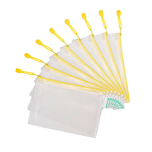 Pochettes à zip A5 Tarifold couleur - Sachet de 8 jaune -