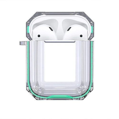 Wewoo Coque Etui de protection pour écouteurs sans fil TPU transparent Apple AirPods 1/2 Vert menthe