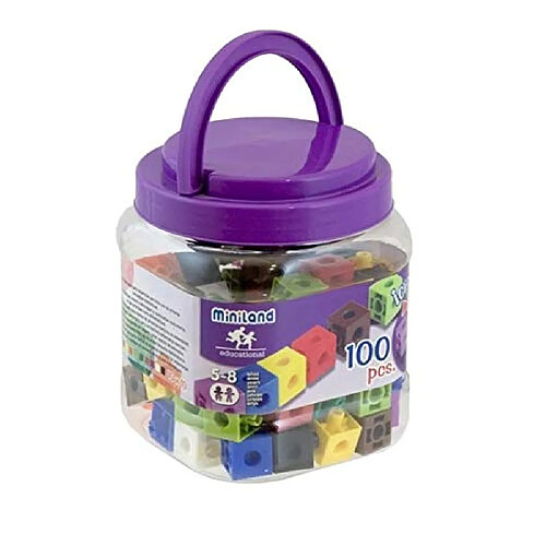 Miniland Miniland95210 Cubes de 2 cm dans Un Pot (Lot de 100)