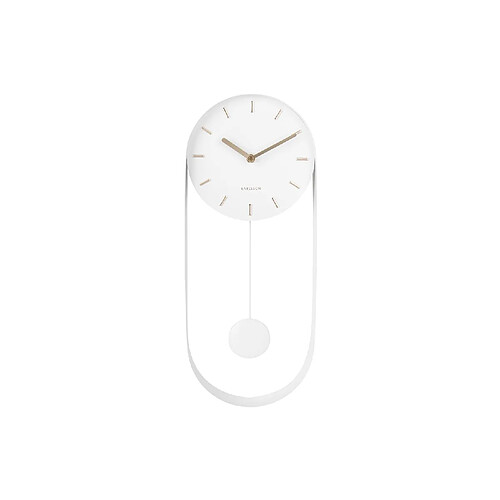 Karlsson Horloge à balancier pendulum design Charm - H. 50 cm - Blanc