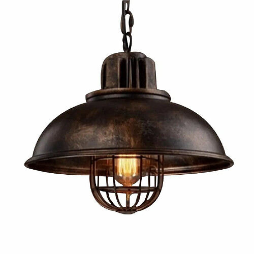 Stoex Suspension Lustre Abat-jour en Métal Loft Style Lampe Chandelier Industriel Vintage Pendentif Lumière E27, Rouille