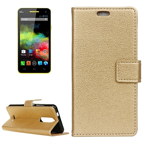 Wewoo Coque or pour Wiko Upluse lite Litchi Texture Horizontal étui en cuir flip avec support et Slots de cartes Portefeuille