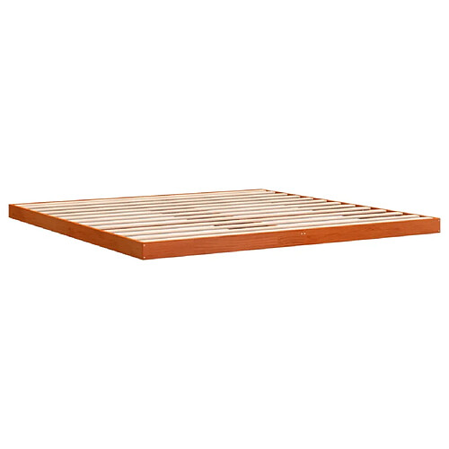 Vidaxl Cadre de lit cire marron 200x200 cm bois de pin massif