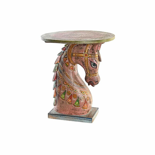 Table d'appoint DKD Home Decor 39 x 39 x 47 cm Rouge Multicouleur Bois de manguier