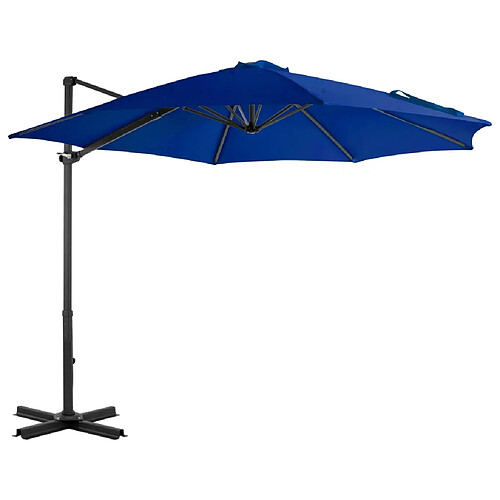 vidaXL Parasol de jardin en porte-à-faux mât en aluminium bleu azuré