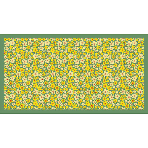 Alter Chemin de cuisine, 100% Made in Italy, Tapis antitache avec impression numérique, Chemin de table antidérapant et lavable, Modèle Fleurs - Blanc, cm 100x52