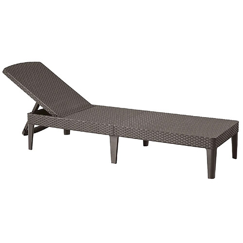 Curver Chaise longue Transat Keter bain de soleil Style Rotin Marron