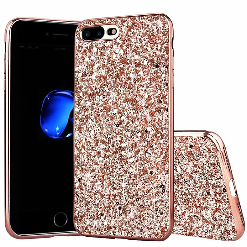 Coque en TPU paillettes scintillantes galvanoplastie or rose pour votre Apple iPhone SE (2nd Generation)/8/7